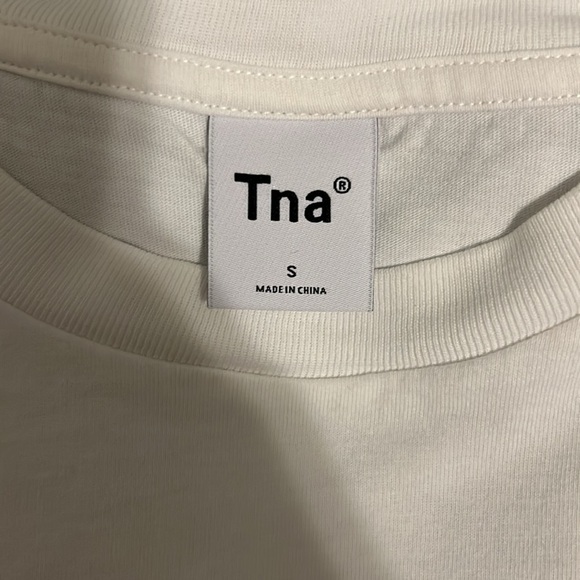 White TNA Cropped T-Shirt - Picture 2 of 3